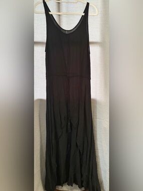 Indah Boho High Low Maxi Dress Sz S Tassel Tie Waist Festival Coastal New wTag